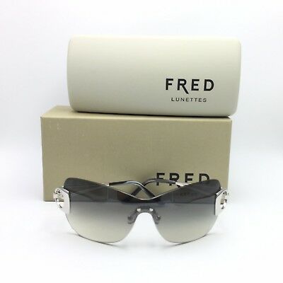 Fred Lunettes Success Solaire 112 Silver Shield Sunglasses Grey Gradient lenses