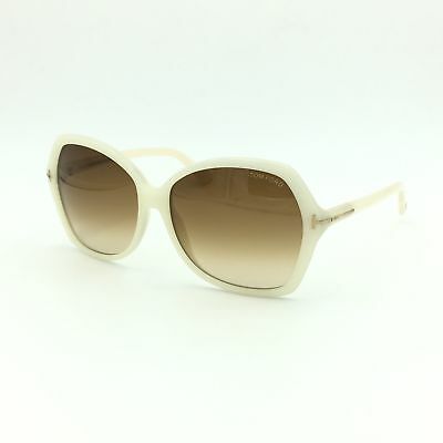 Tom Ford Carola TF 328 20F Ivory Butterfly Frame w/ Gradient Brown Lenses