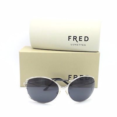 Fred Lunettes Volute N1 102 Silver Round Sunglasses Gray 70mm lenses