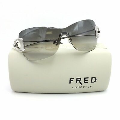 Fred Lunettes Success Solaire 112 Silver Shield Sunglasses Grey Gradient lenses