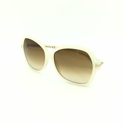 Tom Ford Carola TF 328 20F Ivory Butterfly Frame w/ Gradient Brown Lenses