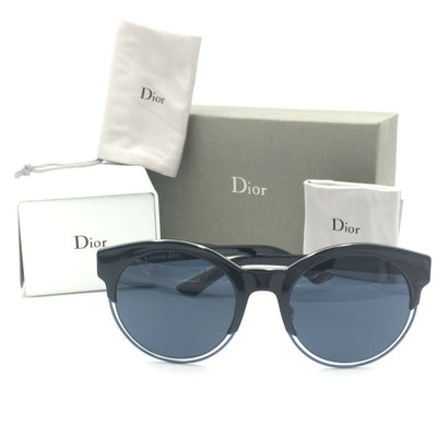 Dior Sideral1 RLTKU Round Black Sunglasses W/ Dark Gray Lens 53mm