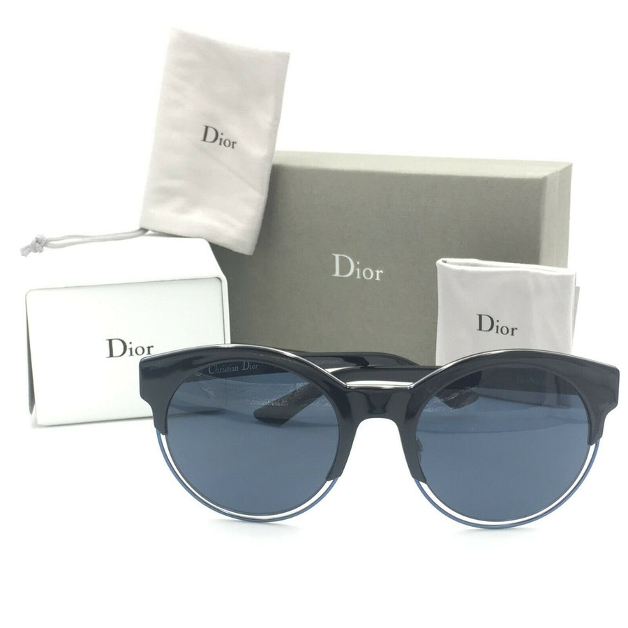 Dior Sideral1 RLTKU Round Black Sunglasses W/ Dark Gray Lens 53mm