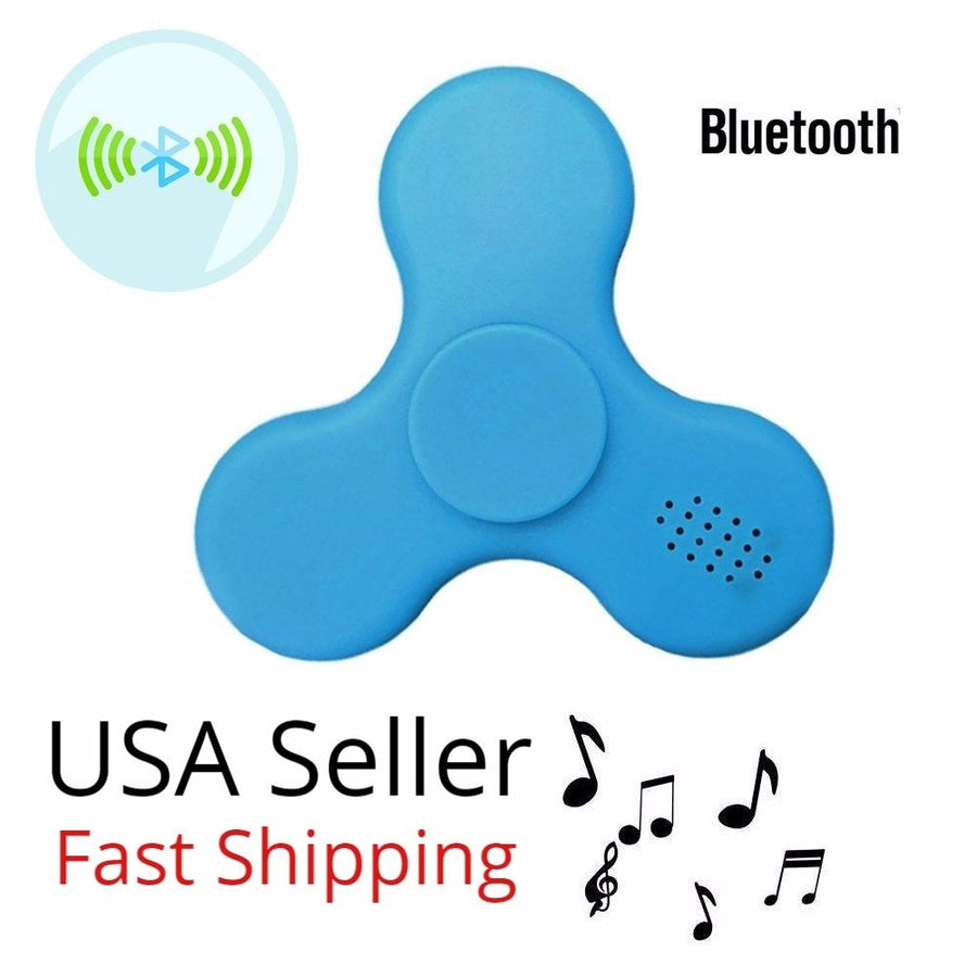 Fidget Spinner Toy LED Light with Bluetooth Speaker Anxiety ADHD Stress (Blue)