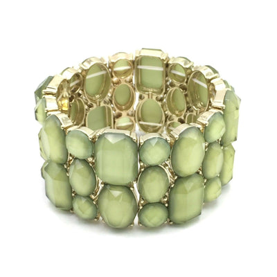 Large Faux Jade Green Bracelet