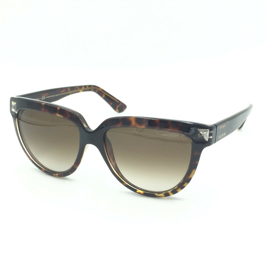 Valentino V724S 215 Oval Tortoise Sunglasses W/ Brown Gradient Lens 57mm