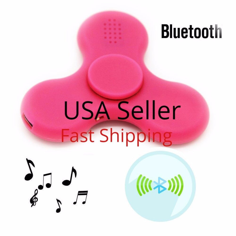 Fidget Spinner Toy LED Light with Bluetooth Speaker Anxiety ADHD Stress (Pink)