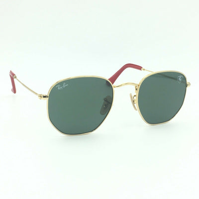 Ray-Ban RB3548-N-M F008/31 Scuderia Ferrari Gold Sunglasses W/Green Classic Lens
