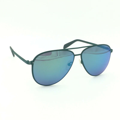 Calvin Klein CK2138S 317 Aviator Matte Green Sunglasses W/ Green Mirrored