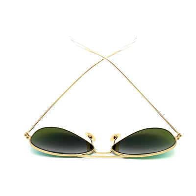 New Ray-Ban RB3025 112/19 Gold Aviator Sunglasses w/ Mirrored Green Lenses 55mm
