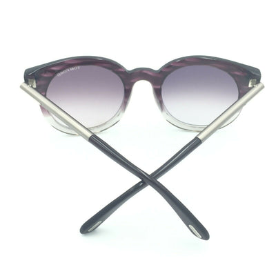 Tom Ford Janina TF435 83T Round Purple Gray Sunglasses W/ Violet Gradient Lens 5
