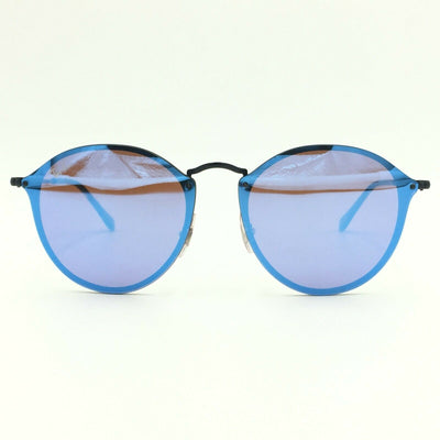 Ray-Ban RB3574N 153/7V Round Black Sunglasses W/ Blue Mirrored Lens
