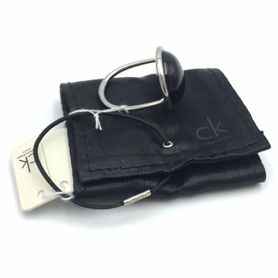 Calvin Klein KJ08AR010108 Black Stone Silver Ring Stainless Steel Size 8