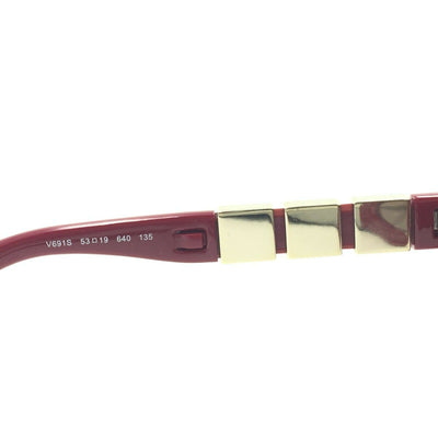 Valentino V691S 640 Square Red Sunglasses W/ Brown Gradient Lens 53mm