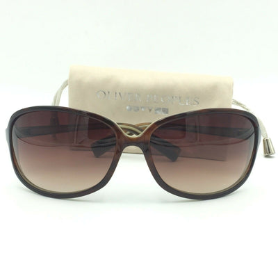 Oliver Peoples BB H Brown Green Sunglasses W/ Brown Gradient Lens 66mm