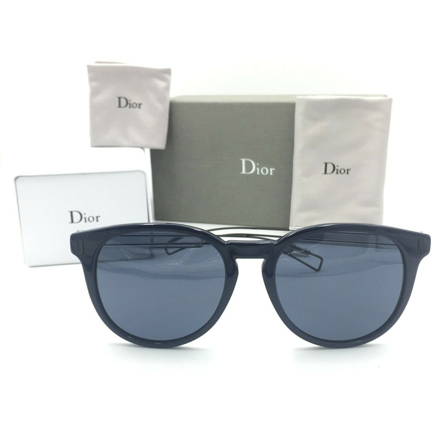 Dior Homme Blacktie206S CJ272 Round Navy Blue Sunglasses W/ Gray Lens 54mm