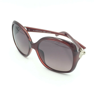 Valentino V640S 613 Square Burgundy Sunglasses W/ Violet Gradient Lens 55mm