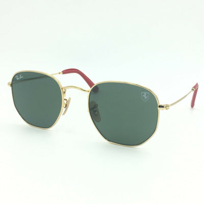Ray-Ban RB3548-N-M F008/31 Scuderia Ferrari Gold Sunglasses W/Green Classic Lens