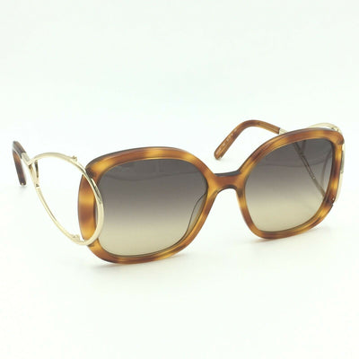 Chloe CE702S 725 Square Oversized Havana Gold Sunglasses