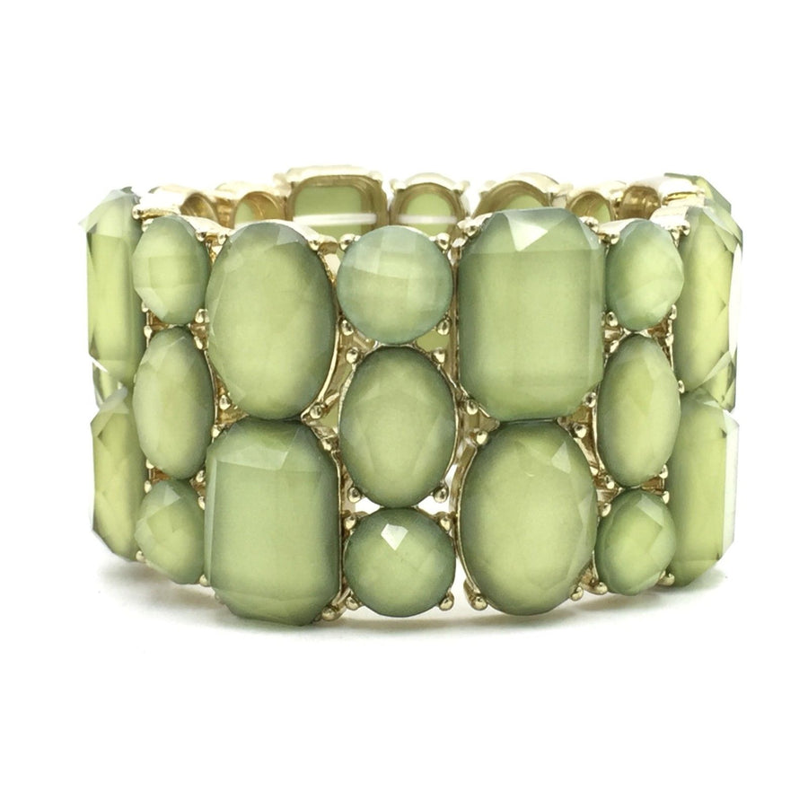 Large Faux Jade Green Bracelet