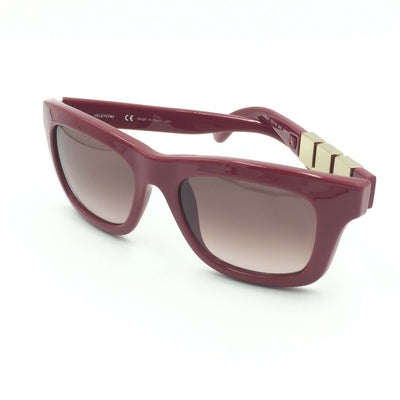 Valentino V691S 640 Square Red Sunglasses W/ Brown Gradient Lens 53mm