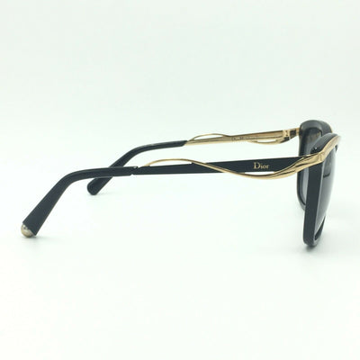 Dior Metaleyes 2 C7VHD Square Black Gold Sunglasses W/ Gray Gradient Lens 57mm