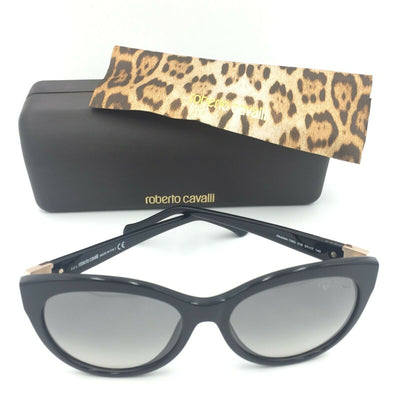 Roberto Cavalli Albaldah RC798S 01B Cat Eye Black Sunglasses Gray Gradient Lens