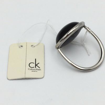 Calvin Klein KJ08AR010108 Black Stone Silver Ring Stainless Steel Size 8