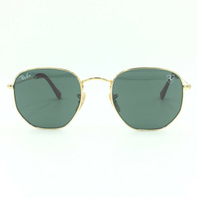 Ray-Ban RB3548-N-M F008/31 Scuderia Ferrari Gold Sunglasses W/Green Classic Lens