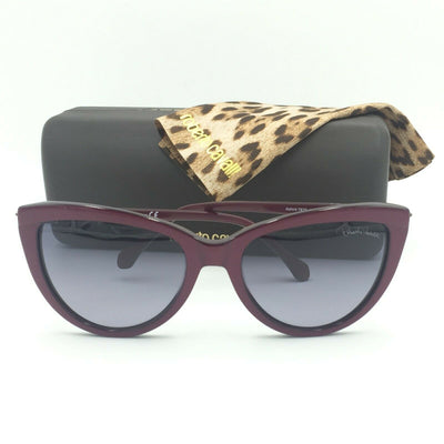 Roberto Cavalli Achird 787S 71B Cat Eye Burgundy Sunglasses Gray Lenses 55mm size