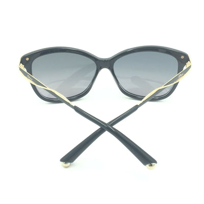Dior Metaleyes 2 C7VHD Square Black Gold Sunglasses W/ Gray Gradient Lens 57mm