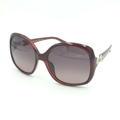 Valentino V640S 613 Square Burgundy Sunglasses W/ Violet Gradient Lens 55mm