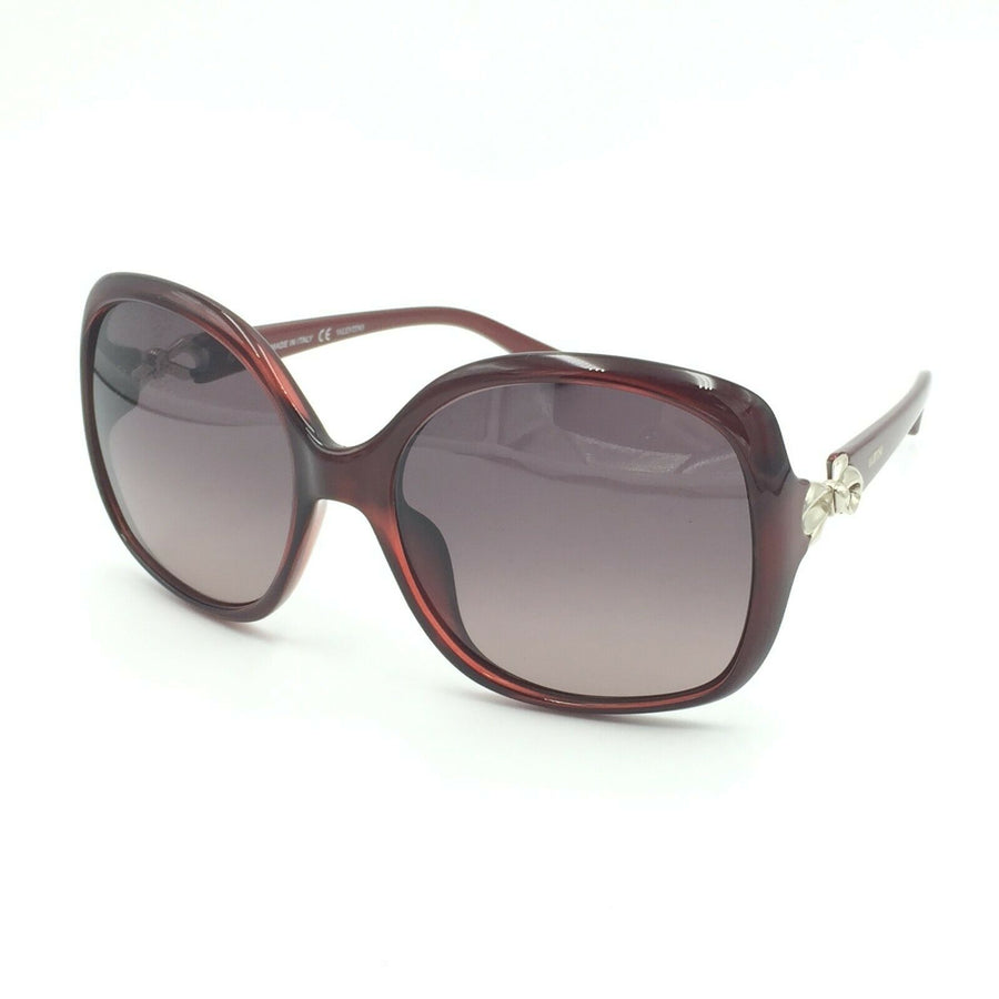 Valentino V640S 613 Square Burgundy Sunglasses W/ Violet Gradient Lens 55mm