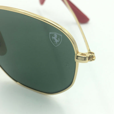 Ray-Ban RB3548-N-M F008/31 Scuderia Ferrari Gold Sunglasses W/Green Classic Lens