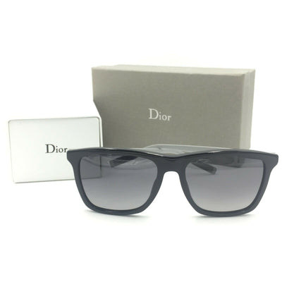 New Dior Homme Blacktie 177S FB8WJ Square Black Sunglasses W/ Gray Polarized  Le