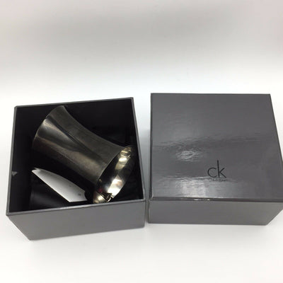 Calvin Klein Ellipse KJ03DB31010S Black Wide Cuff Bangle Bracelet size:7 1/4 in