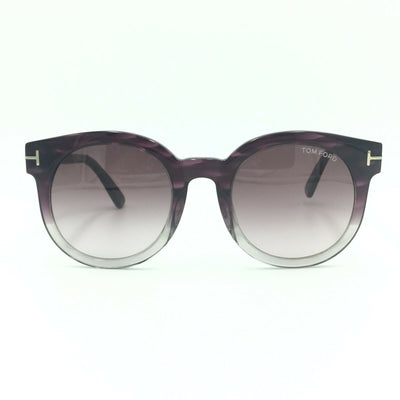 Tom Ford Janina TF435 83T Round Purple Gray Sunglasses W/ Violet Gradient Lens 5
