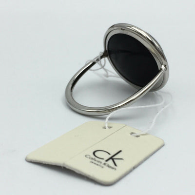 Calvin Klein KJ08AR010108 Black Stone Silver Ring Stainless Steel Size 8