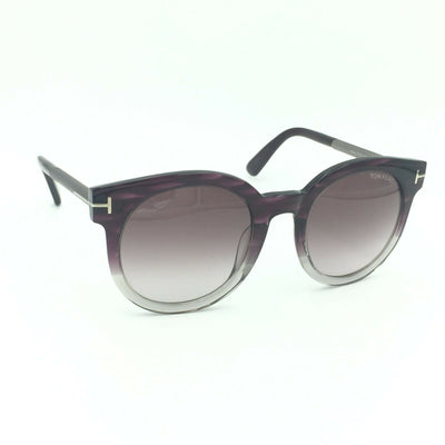Tom Ford Janina TF435 83T Round Purple Gray Sunglasses W/ Violet Gradient Lens 5