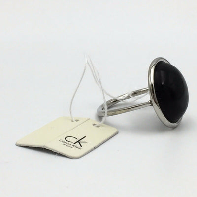 Calvin Klein KJ08AR010108 Black Stone Silver Ring Stainless Steel Size 8