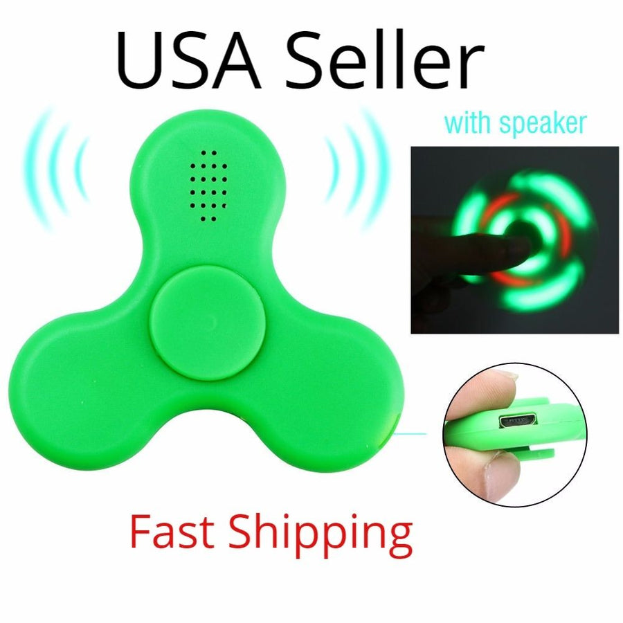 Fidget Spinner Toy LED Light with Bluetooth Speaker Anxiety ADHD Stress (Green)