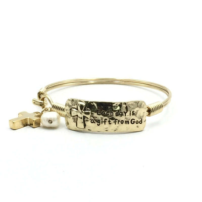 Gold Gift from God Gold Bracelet with Cross, Christmas Gift from Kids, Gift