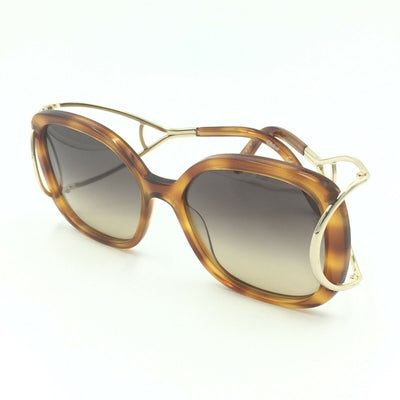 Chloe CE702S 725 Square Oversized Havana Gold Sunglasses