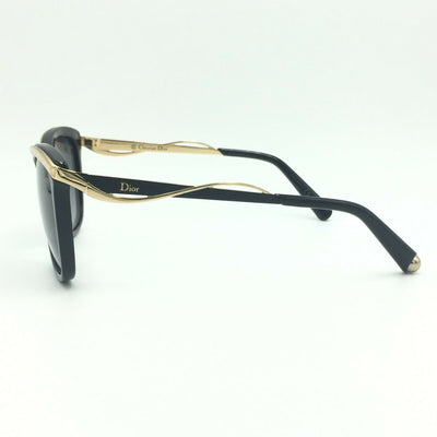 Dior Metaleyes 2 C7VHD Square Black Gold Sunglasses W/ Gray Gradient Lens 57mm