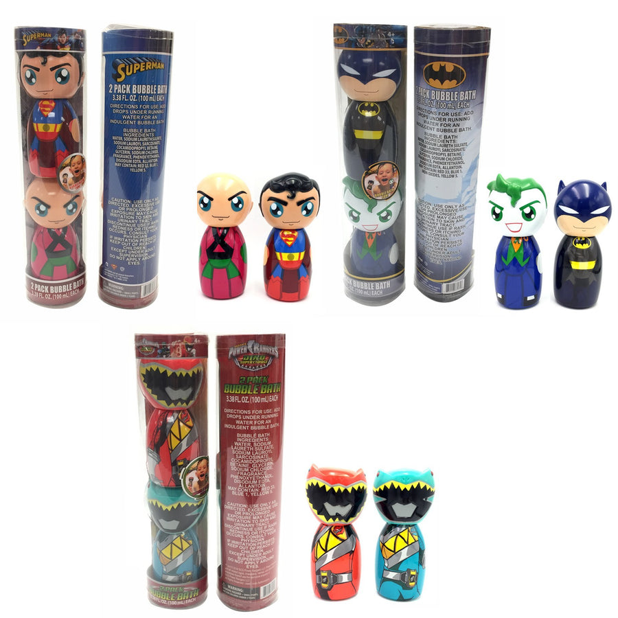 Batman Superman & Power Ranger Bath Buddies Bubble Bath